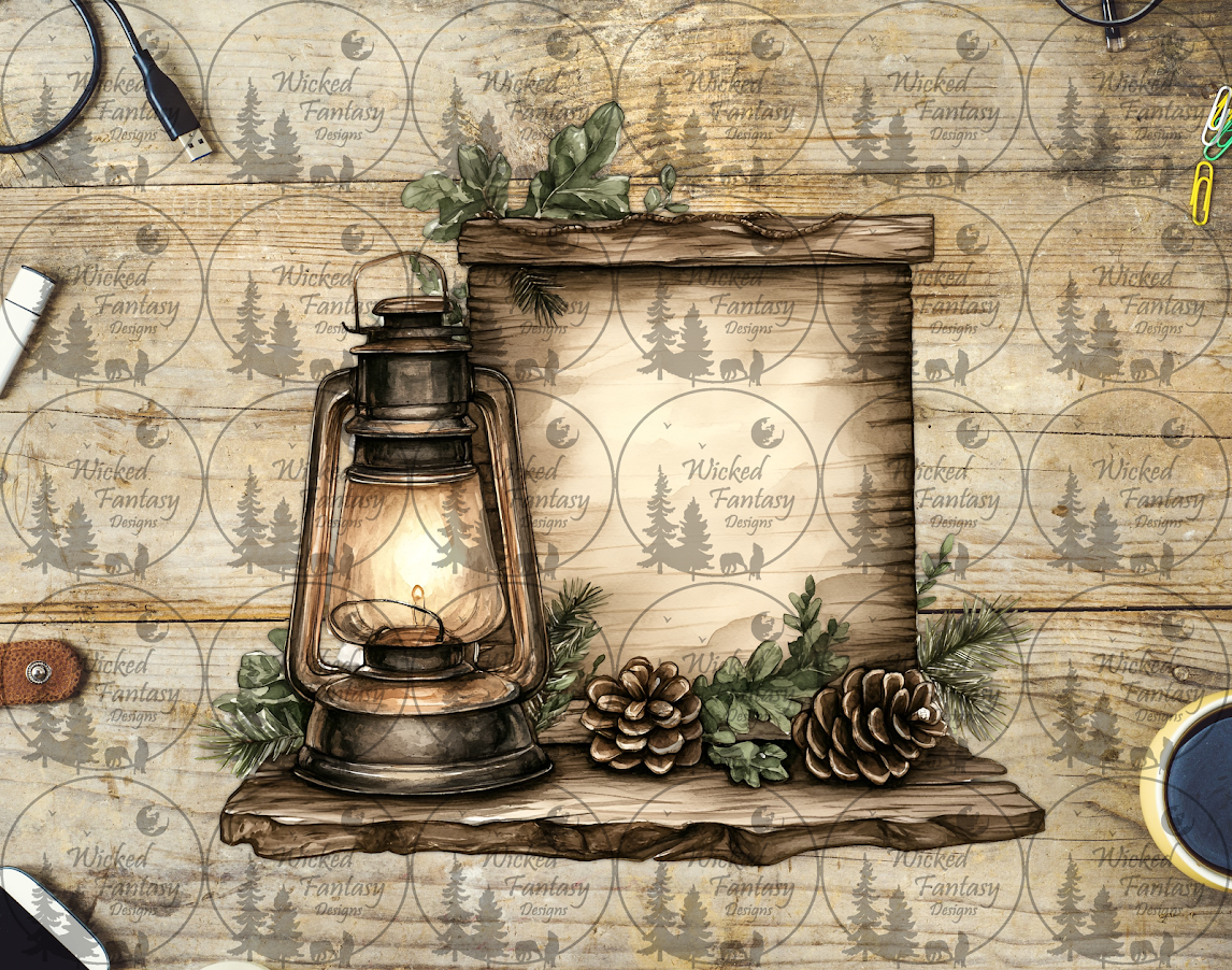 UVDTF Lantern and Pinecones