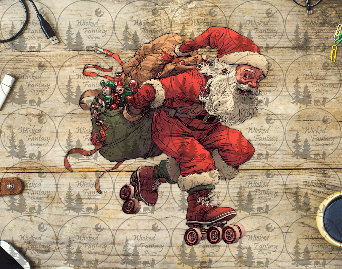 UVDTF Santa on Roller Skates