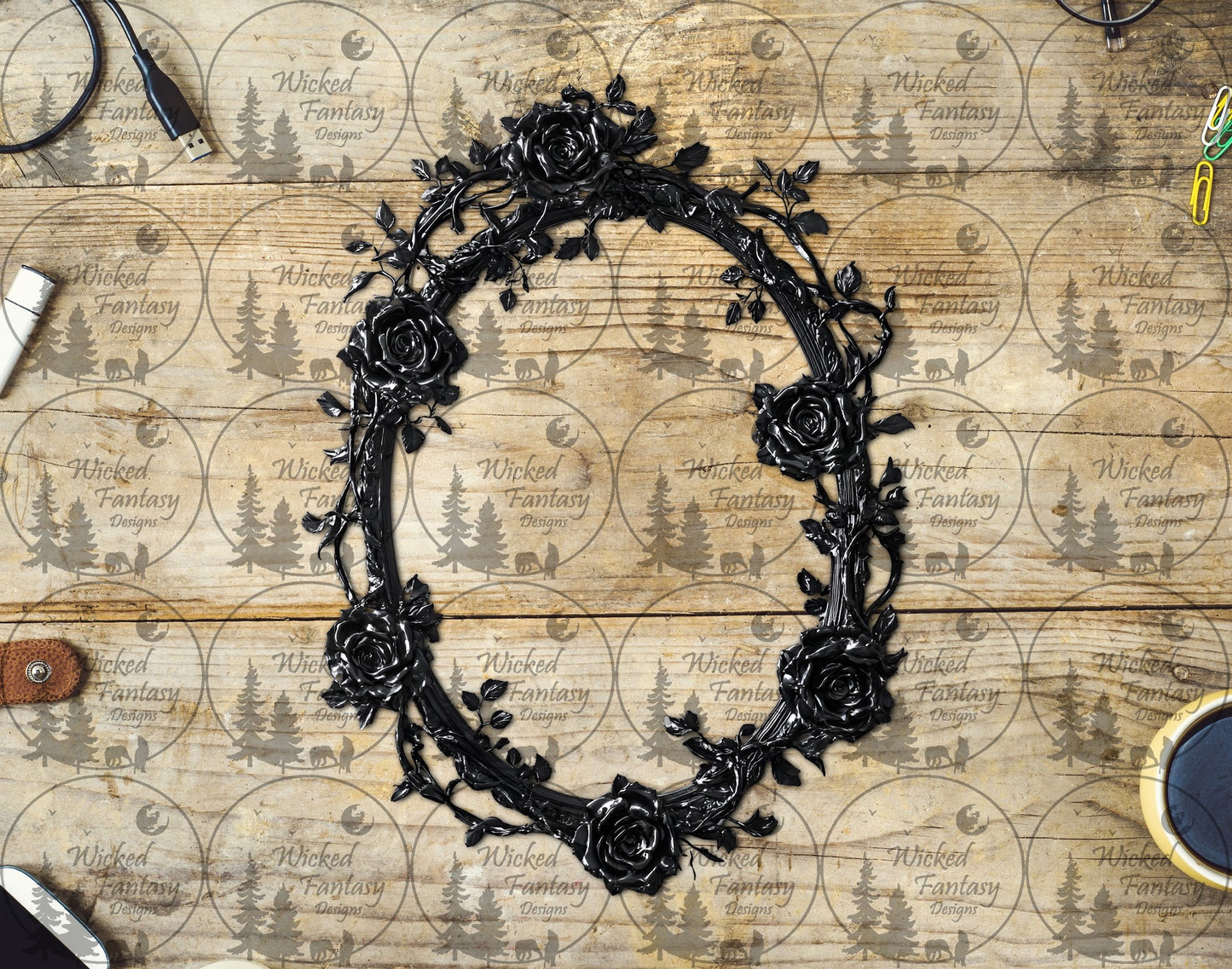 UVDTF Black Rose Frame