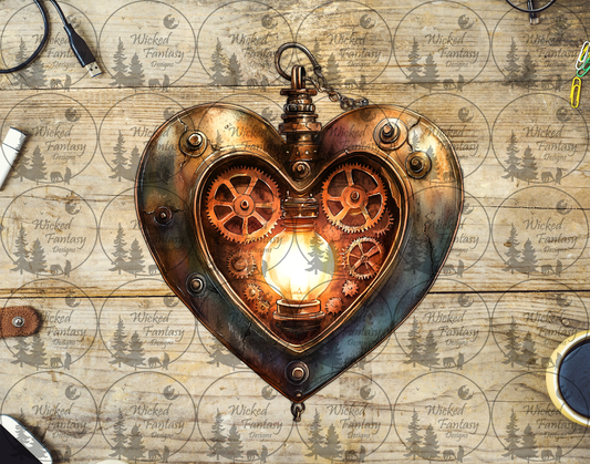 UVDTF Steampunk Geared Heart