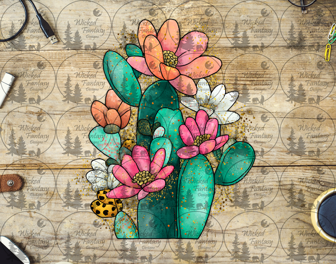 UVDTF Bright Blooming Cactus