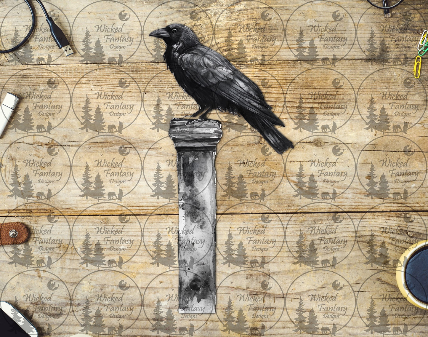 UVDTF Crow on Pillar