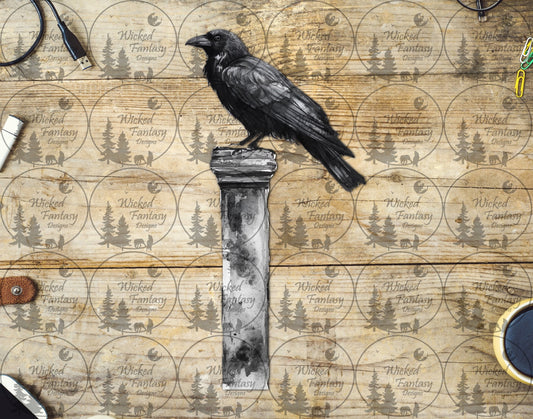 UVDTF Crow on Pillar