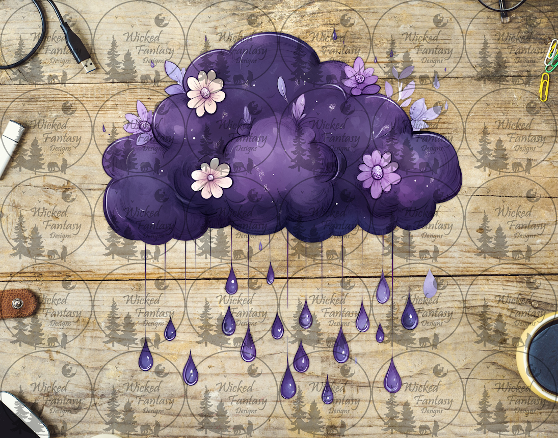 UVDTF Purple Raindrops