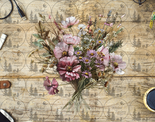 UVDTF Dusty Pink Floral Bouquet