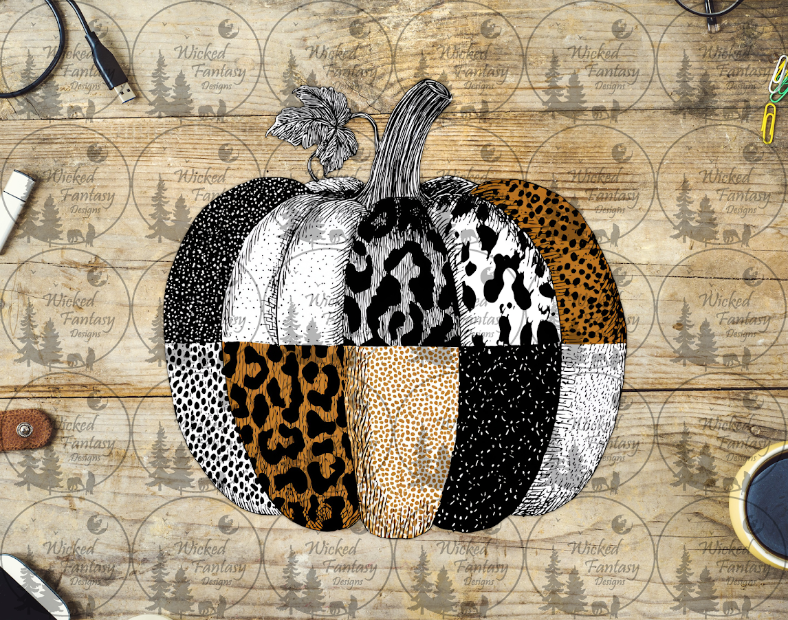 UVDTF Grunge Patchwork Pumpkin