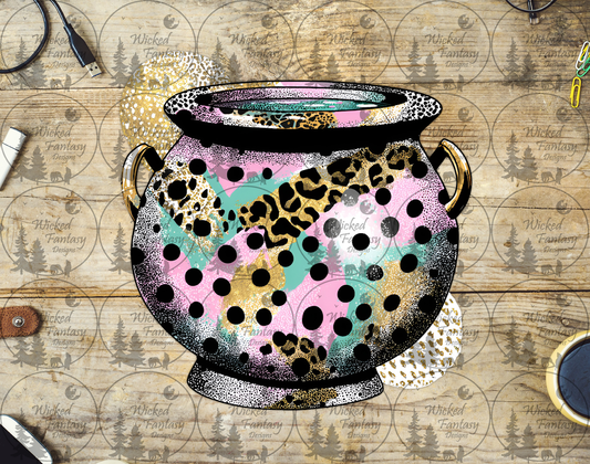 UVDTF Leopard Print and Polka Dot Cauldron