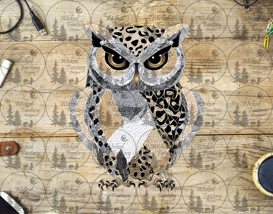UVDTF Patchwork Owl