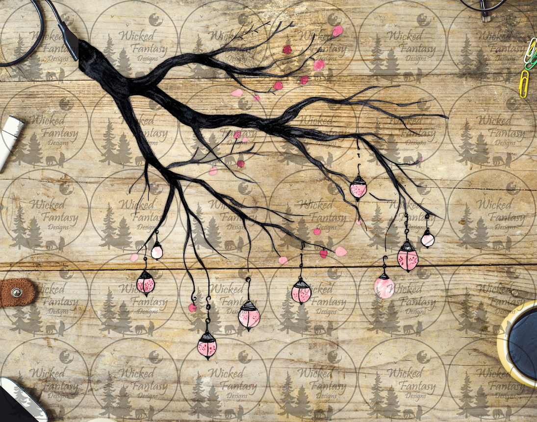 UVDTF Branch with Lanterns
