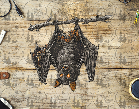 UVDTF Bat Hanging from Branch