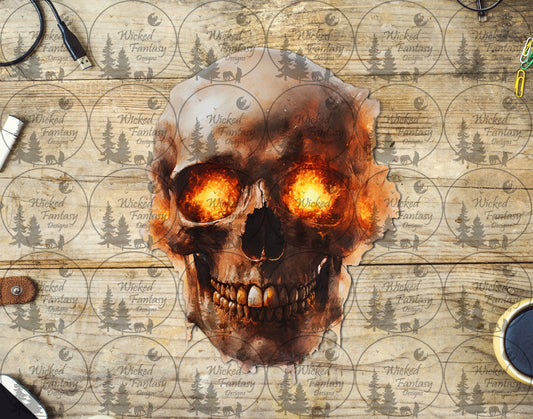 UVDTF Flaming Skull