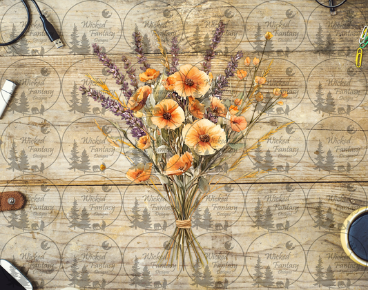 UVDTF Orange Floral and Lavender Bouquet