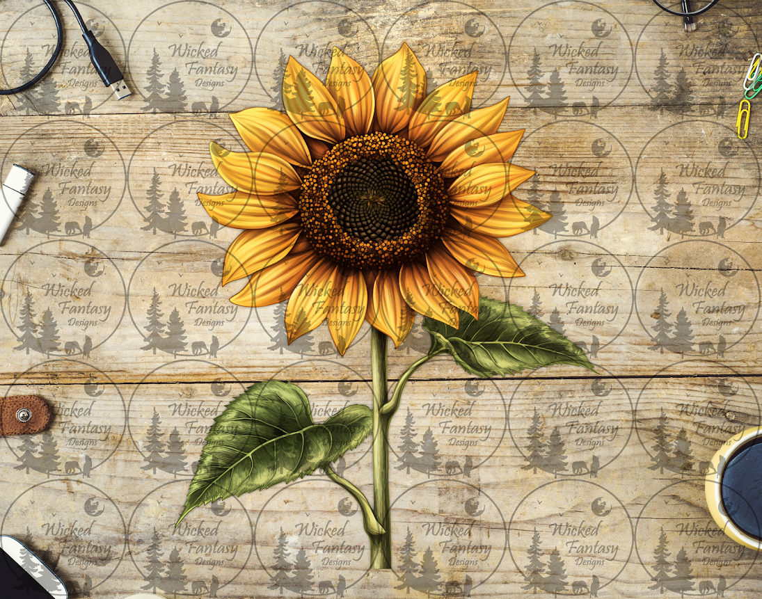 UVDTF Sunflower and Stem