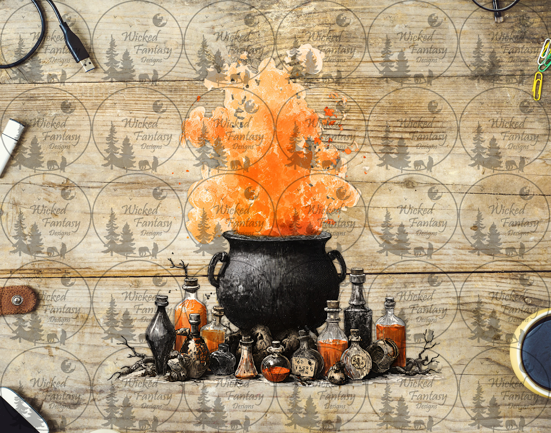UVDTF Cauldron and Potion Bottles