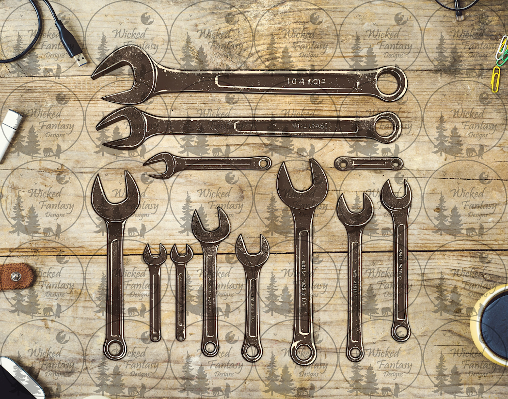 UVDTF Wrenches 20oz 30oz 10"x10" Element