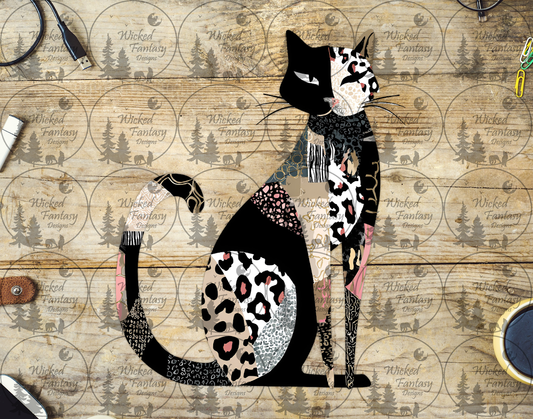 UVDTF Patchwork Sitting Proud Cat