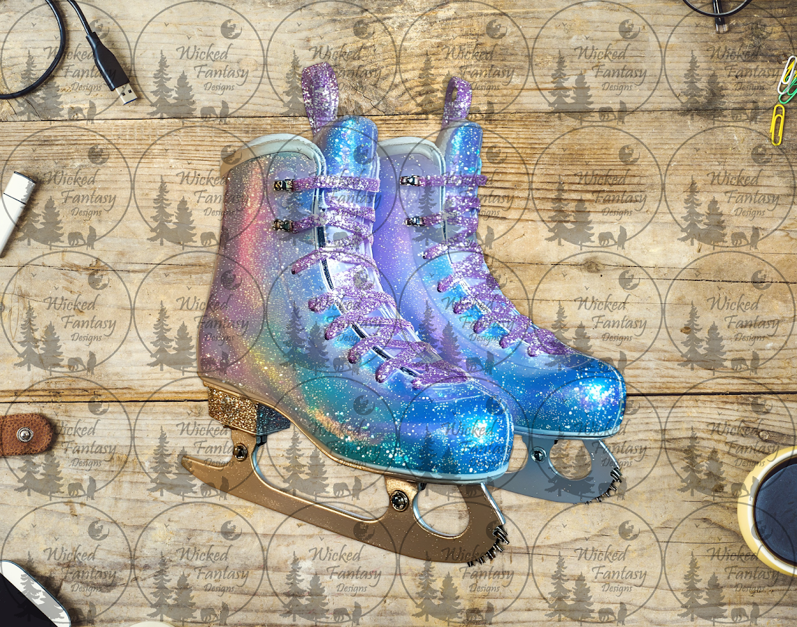 UVDTF Sparkling Purple Ice Skates