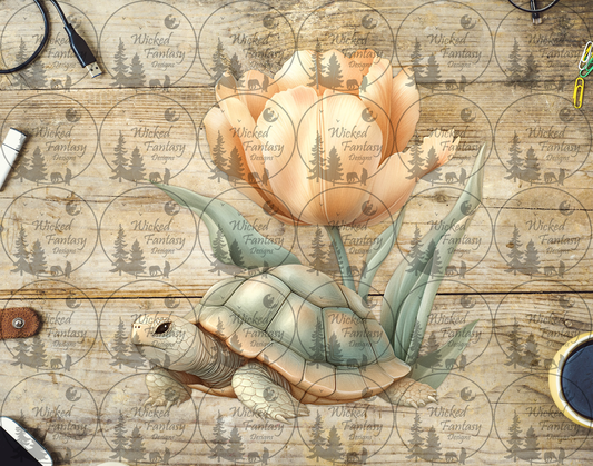 UVDTF Small Turtle with Tulip