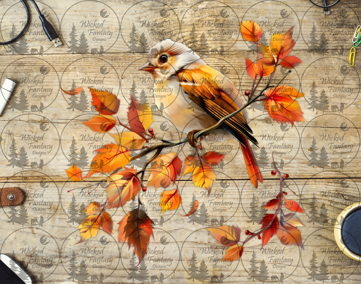 UVDTF Bird on Autumn Branch