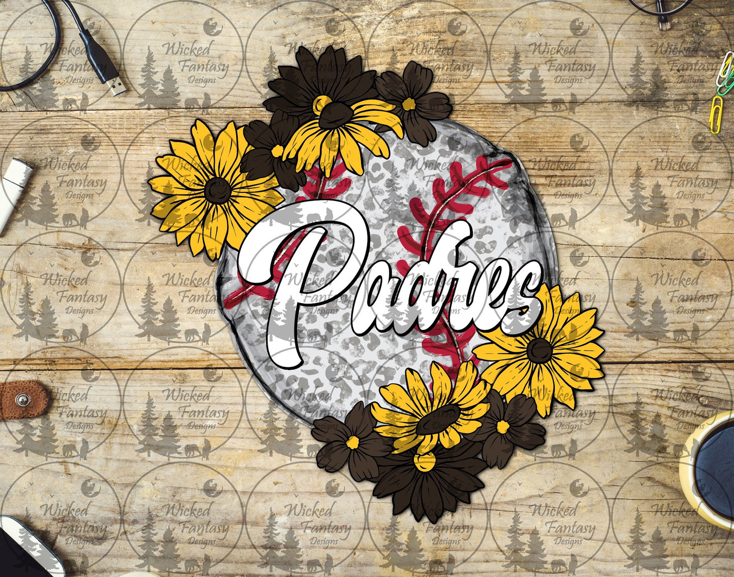 UVDTF Baseball Leopard Floral Padre