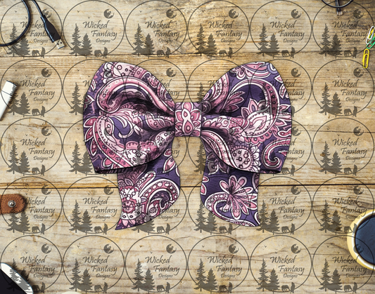 UVDTF Pink and Purple Paisley Bow
