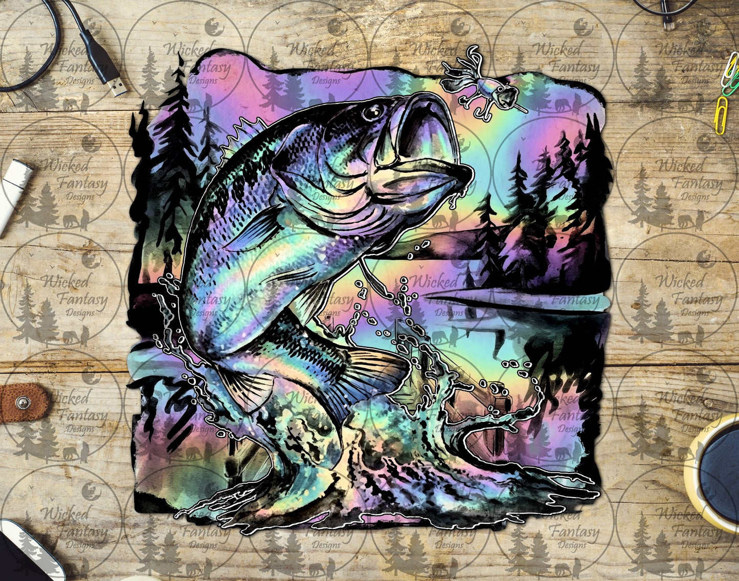 UVDTF Faux Iridescent Bass Fish
