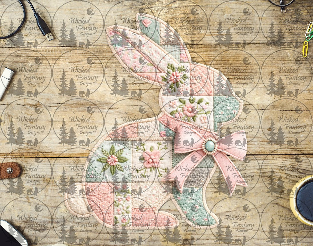 UVDTF Quilted Patchwork Bunny