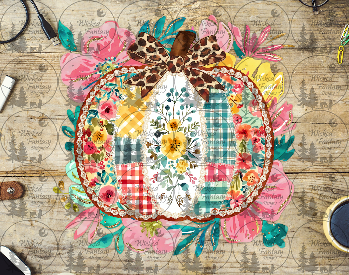 UVDTF Quilted Floral Pumpkin