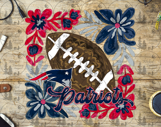 UVDTF Floral Football Patriots