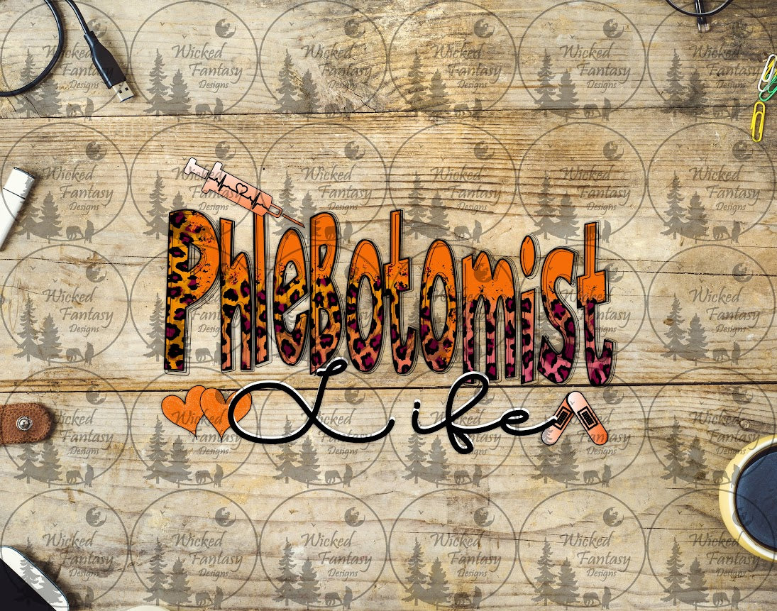 UVDTF Phlebotomist Life Orange Leopard