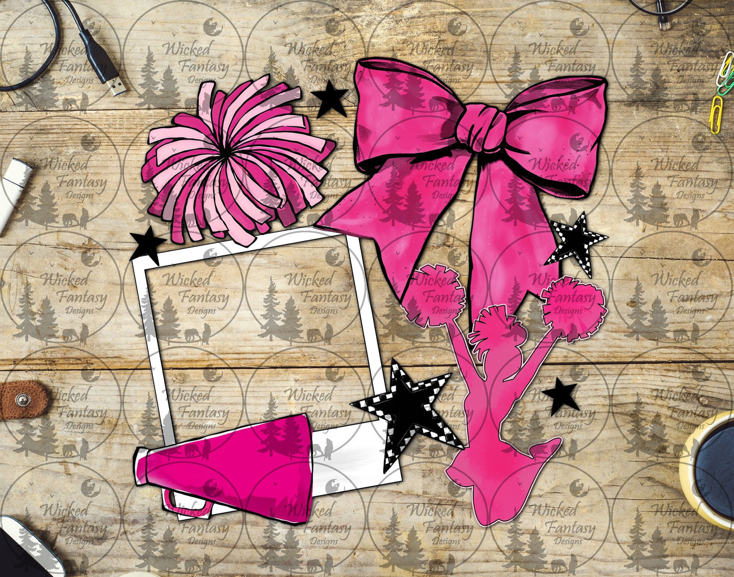 UVDTF Pink Cheerleader Frame