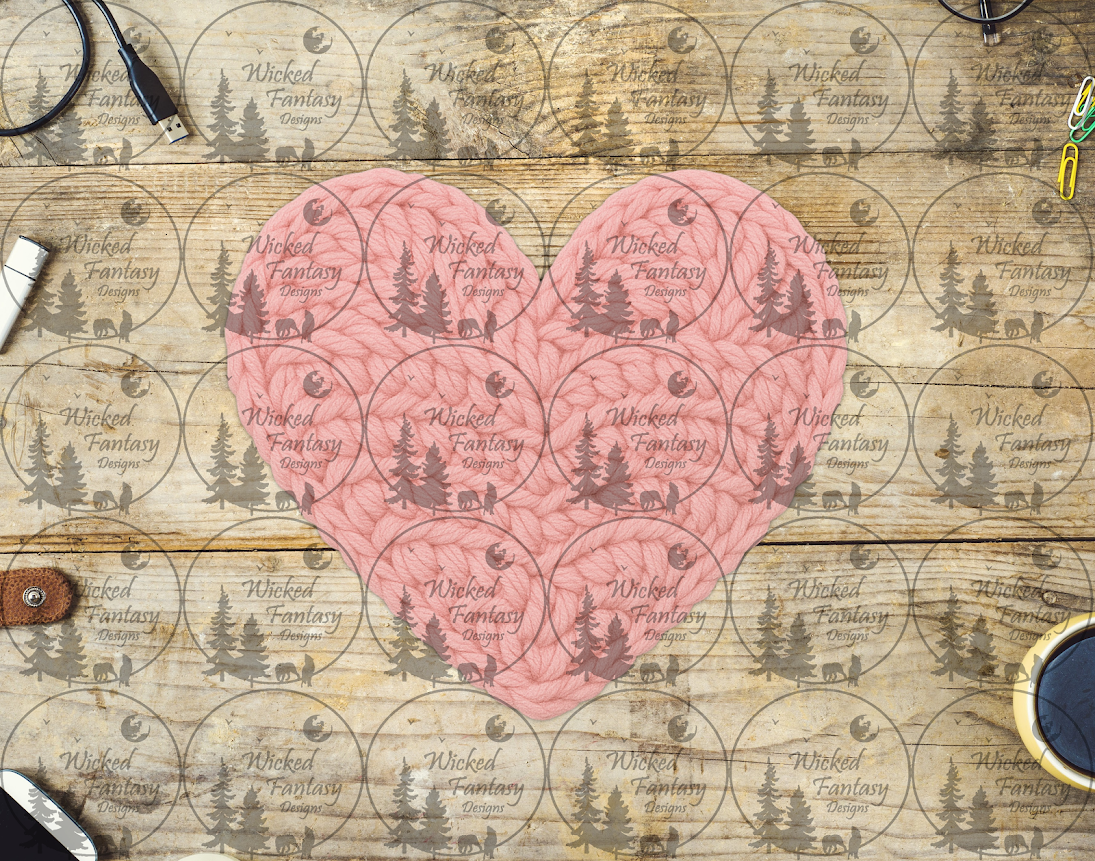 UVDTF Faux Crochet Heart