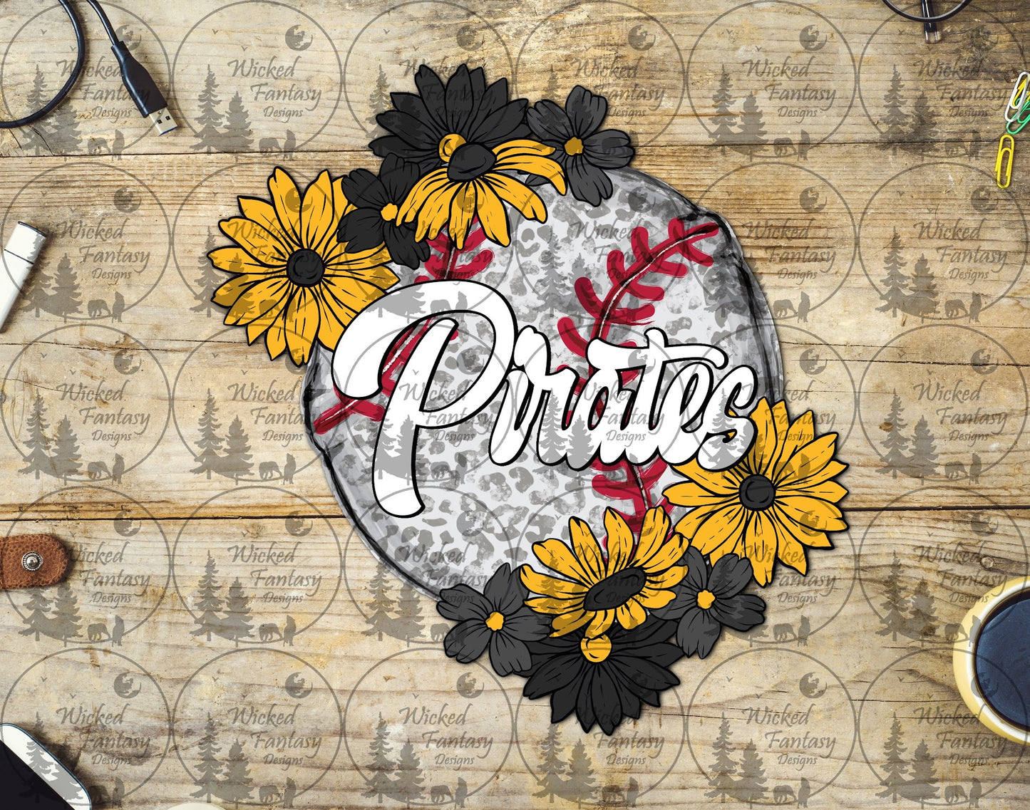 UVDTF Baseball Leopard Floral Pirate