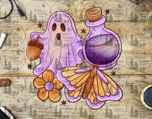 UVDTF Ghost Potion Bottle and Moth