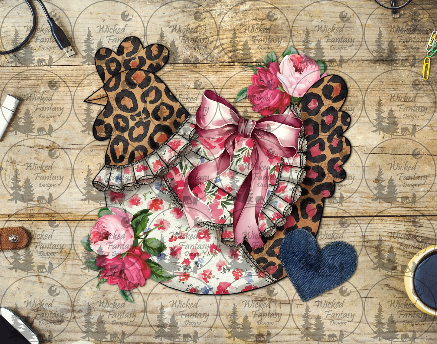 UVDTF Leopard Patchwork Chicken