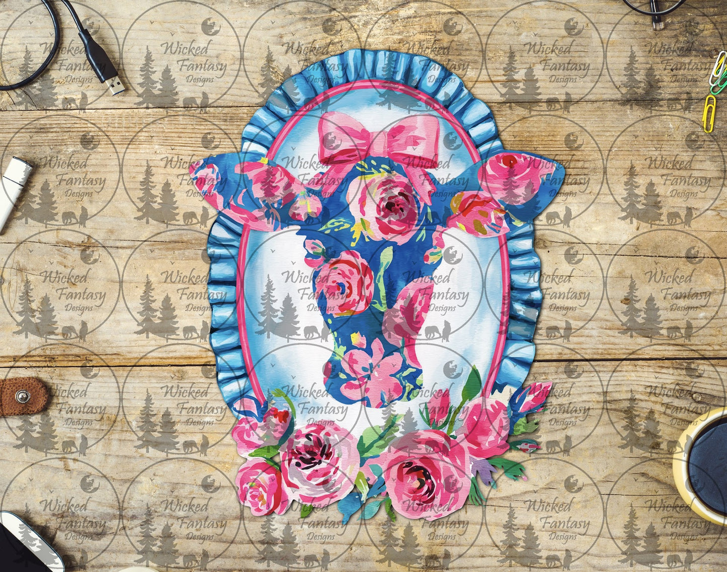 UVDTF Floral Cow