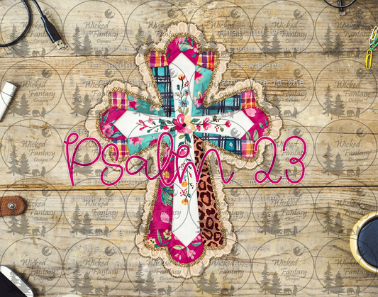 UVDTF Psalm 23 Quilted Cross