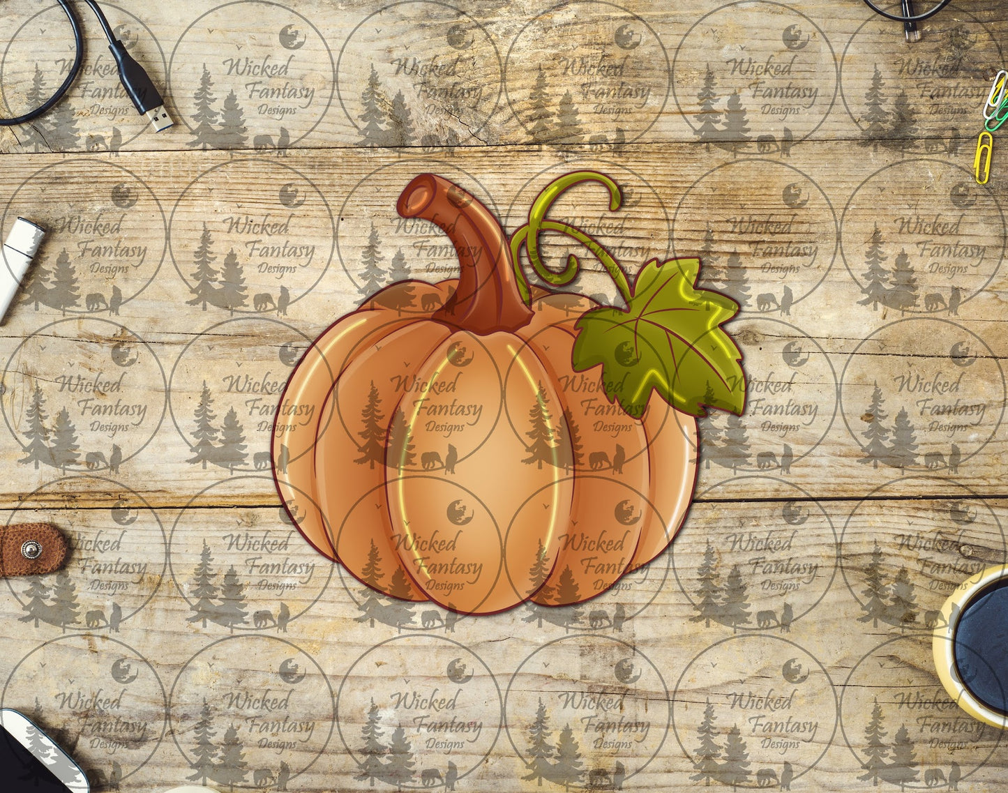 UVDTF Illustrated Pumpkin with Vine
