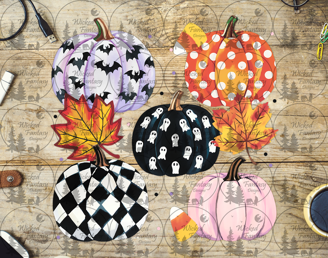 UVDTF Fall Checkered and Dotted Pumpkins