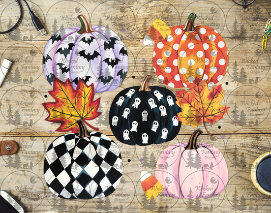 UVDTF Fall Checkered and Dotted Pumpkins