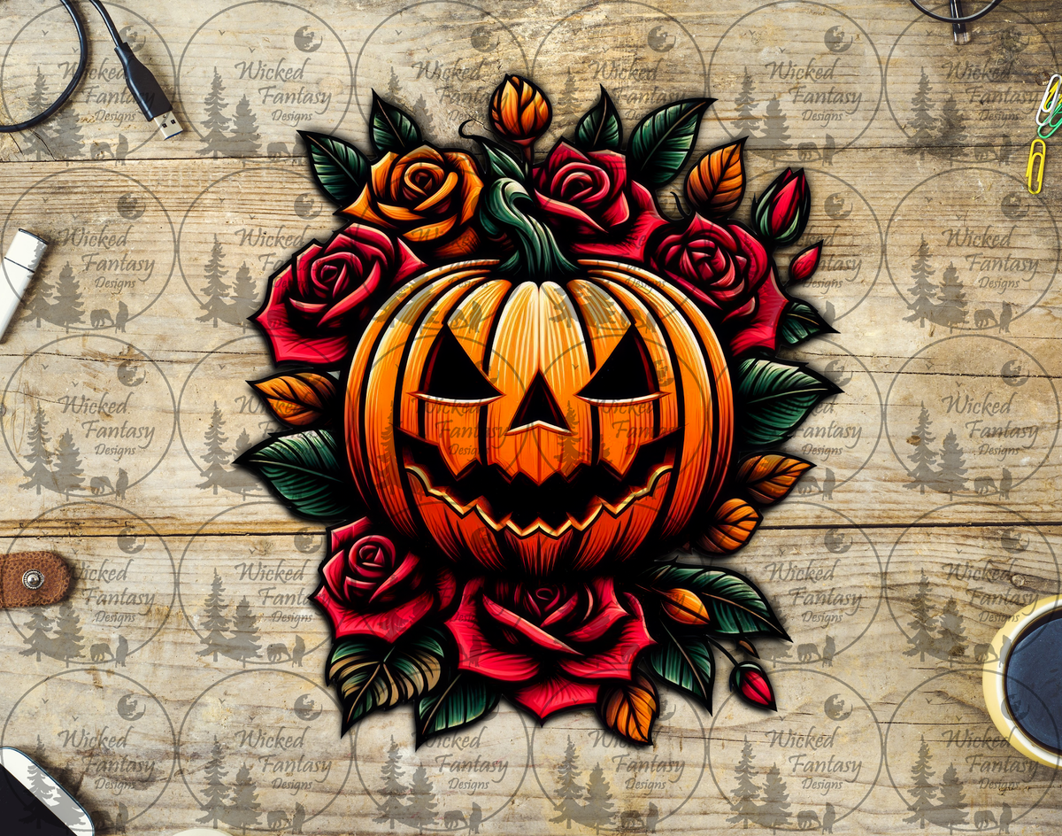 UVDTF Pumpkin and Roses