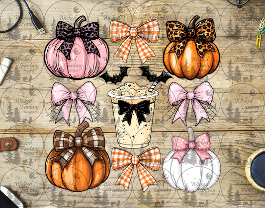 UVDTF Pinks and Plaid Pumpkins and Coffee 6x7"