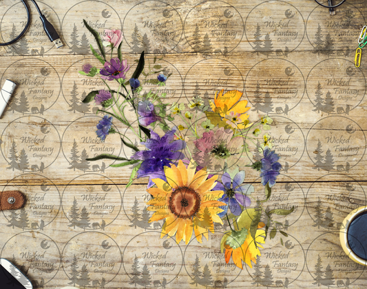 UVDTF Wildflower Sunflower Floral Arrangement