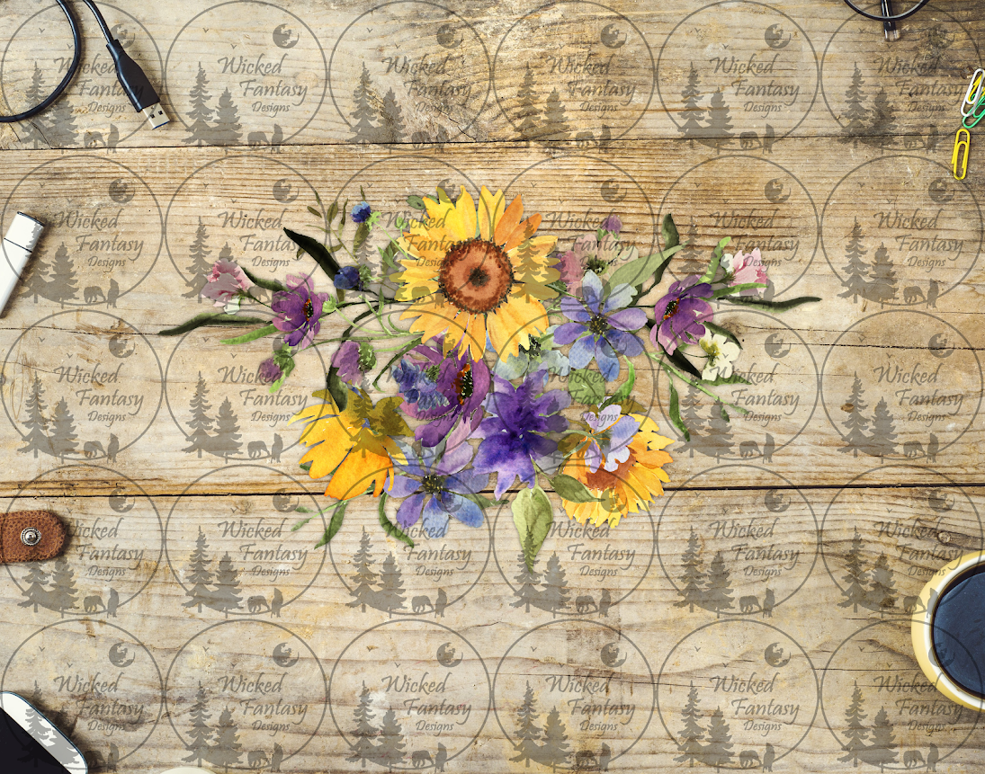 UVDTF Sunflower Purple Mixed Floral