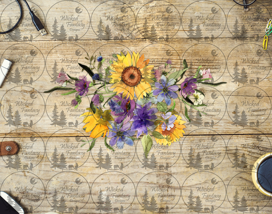 UVDTF Sunflower Purple Mixed Floral