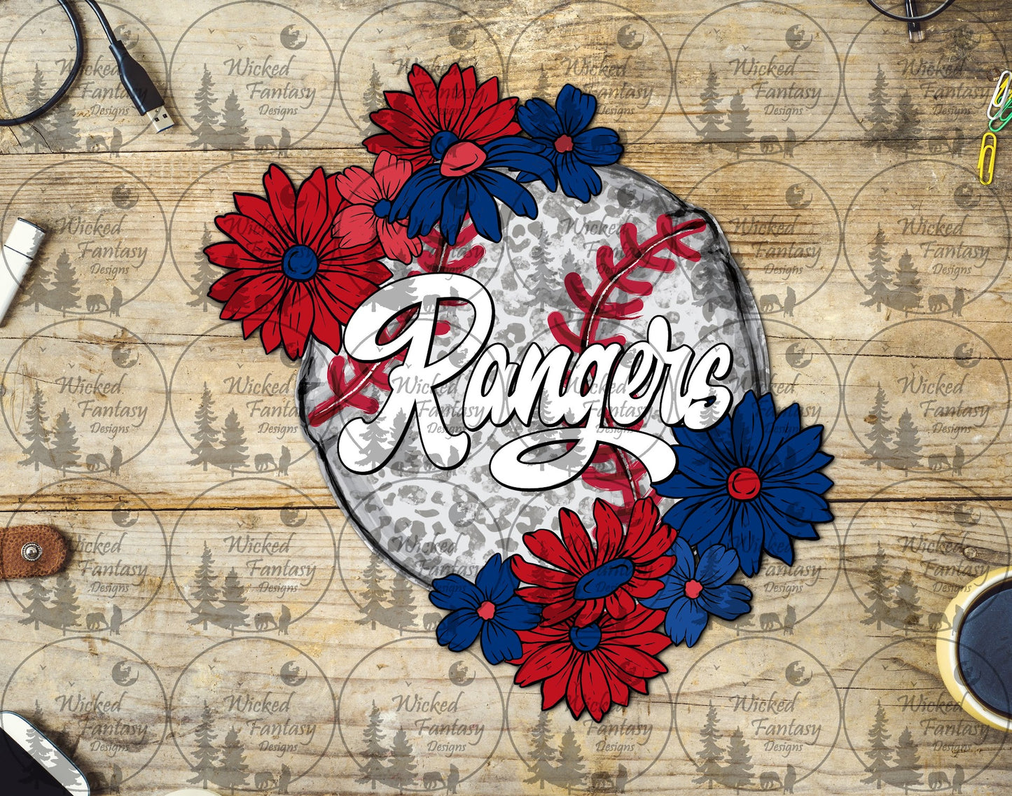 UVDTF Baseball Leopard Floral Ranger