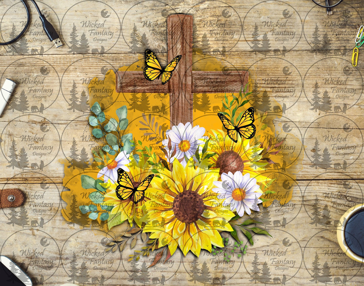 UVDTF Sunflower Cross