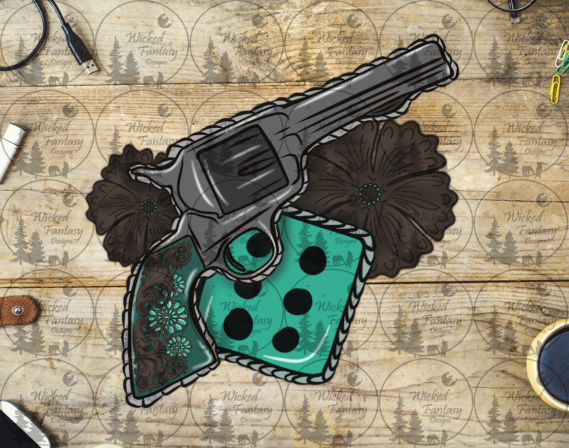 UVDTF Tooled Floral and Dice