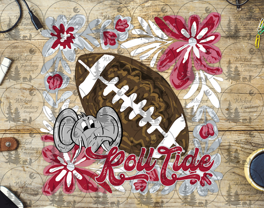UVDTF Floral Football Roll Tide
