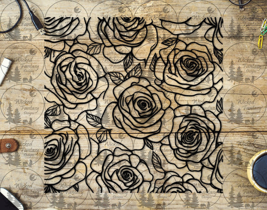 UVDTF Grandiflora Rose Outlines 20oz 30oz 10"x10"